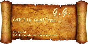 Gálik György névjegykártya